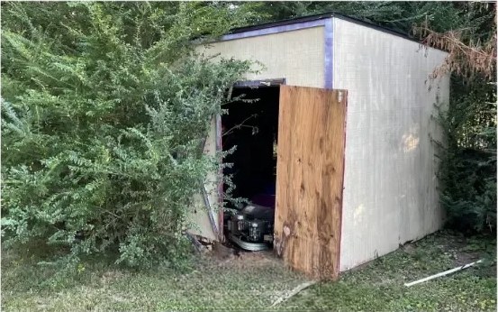 Before: old shed standing in Baldwinsville NY