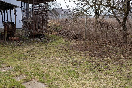 After: the same Camillus yard cleared of debris